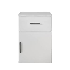 European Cabinetry Slim Oval Black Porto Bedside Table White