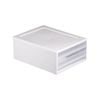 Inabox 34 x 27 x 14cm White Twin Horizontal Stackable Drawer