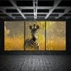 3pcs Zebra Animal Nature Yellow Grasses Print 100% Australian Made 3 x 40x60cm (Metal Print)