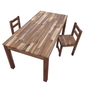 Acacia Rectangular Table  120 cm long and  2  children's stackable  Chairs