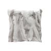 SOGA 45cm Floral Gray Rabbit Fur Throw Pillow
