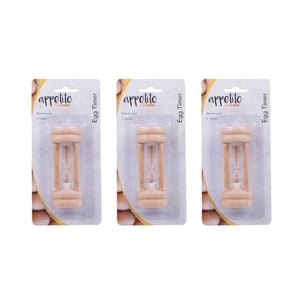 3x Appetito Durable Easy Use Perfect Boiled Natural Wood 3 Minute Egg Timer