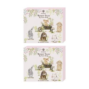 2x 6pc Ashdene Bunny Tales Coaster Serveware Set Animal Art Design