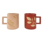 2pc Urban 10cm Shae Foliage Ceramic Mug - Pink/Terracotta