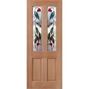 Woodcraft 2040 x 820 x 40mm Entrance Door Cass Modern Gumleaf TG Glass