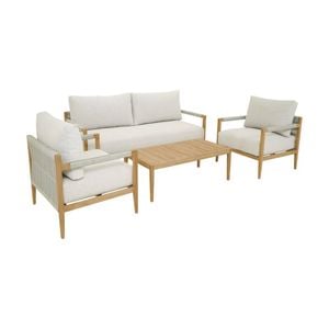 Allora 2.5+1+1 Timber And Rope Lounge Setting With Coffee Table