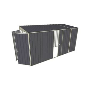 Build-a-Shed 1.5 x 3.7 x 2m Single Sliding Side Door Skillion Shed - Grey