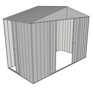 Build-a-Shed 3.0 x 1.5 x 2.3m Triple Sliding Door Narrow Shed - Zinc
