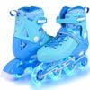 Costway 4-size Kid Roller Skates Inline Skating Shoes Lightup 7-9 Blue