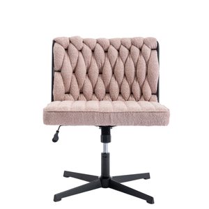 Maestro Furniture Koda Teddy Fabric Vanity Swivel Home Office Task Working Computer Chair Pink
