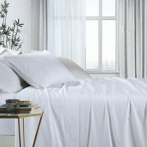 Superior 1000TC Bamboo Cotton Sheet Set | High Quality Soft Bamboo Sheets | Mega Queen - Silver