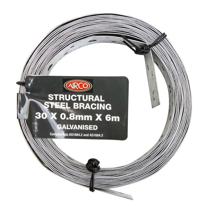 Airco 30 x 0.8mm x 6m Structural Galvanised Strapping