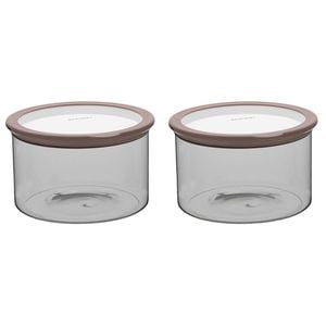 2PK Ecology Store Round 2.9L Glass Barrel/Canister 20.8cm - Clear Lid