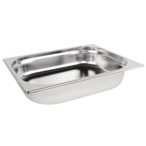Vogue Gastronorm Tray Stainless Steel 1/2 Size 40mm Deep Commercial Kitchen Food Pan