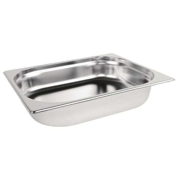 Vogue Gastronorm Tray Stainless Steel 1/2 Size 40mm Deep Commercial Kitchen Food Pan