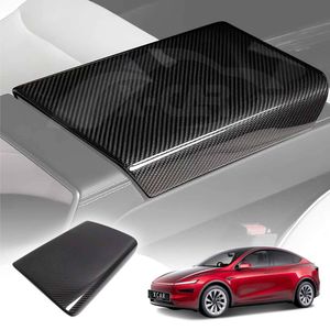 Center Console Armrest Pad Cover For Tesla Model Y Juniper 2025-onwards Carbon Fiber Style Interior Decoration Protector