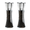 Splendid Living 2x Stainless Steel Salt and Pepper Grinder Manual Ceramic Mills Glass Kitchen