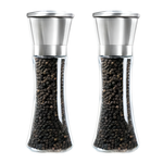 Splendid Living 2x Stainless Steel Salt and Pepper Grinder Manual Ceramic Mills Glass Kitchen