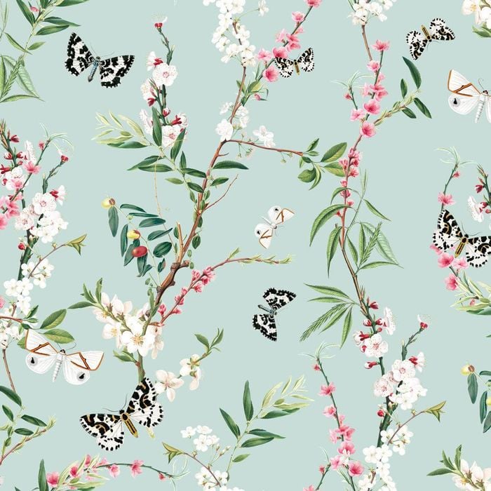 Wallpaper Trader Enchanted Butterfly Wallpaper Roll 10m X 120cm, Double Roll / Green