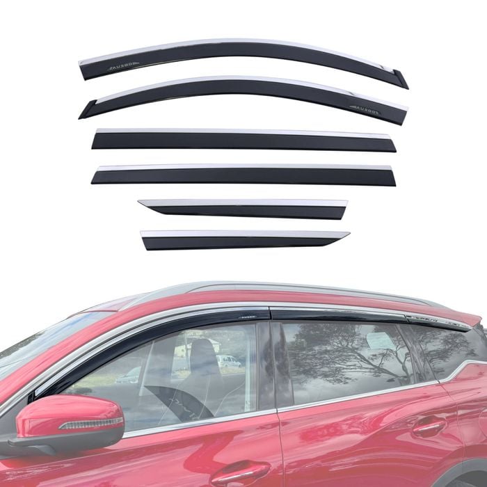 AUSGO Stainless Trim Weather Shields for Chery Tiggo 7 Pro 2023-Onwards Weathershields Window Visors Wind Deflectors