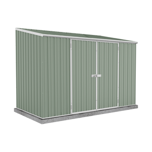 Absco Sheds 3.0 x 1.52 x 2.08m Pale Eucalypt Space Saver Double Door Shed