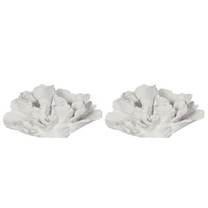 2PK Belle Polyresin Laguna Coral Sculpture 26.5x14.5cm - White