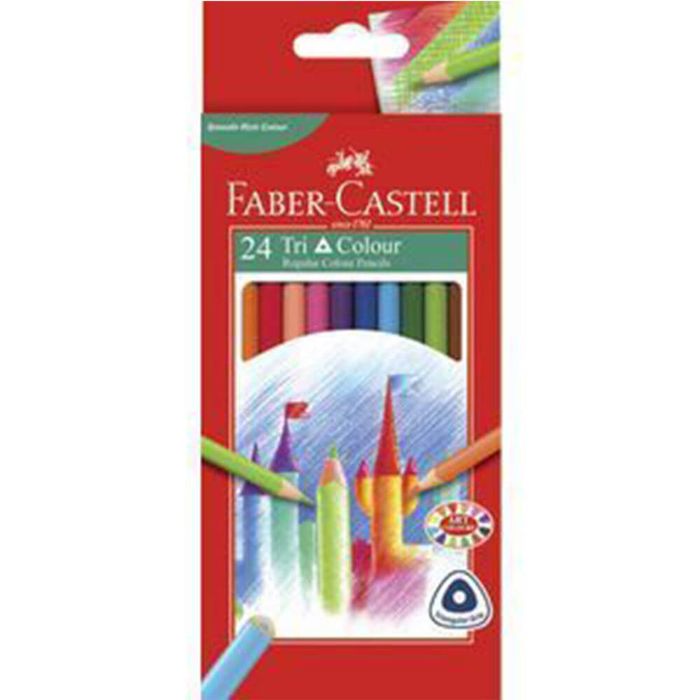 Faber-Castell Triangular Grip Coloured Pencils (24pk)