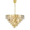 Telbix Valerie Contemporary Pendant Hanging Lamp Light Stainless Steel Crystal Gold Clear