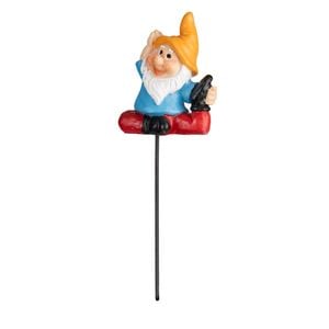 Northcote Pottery 6 x 16.5cm Yellow Hat Yoga Gnome Polyresin Decorative Garden Stake