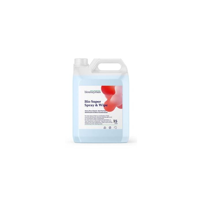BioEnzymes Super Spray & Wipe 15lt. Heavy duty cleaner, hard surface disinfectant & odour counteractant