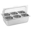 5-Star Chef 6 Compartment Food Serving Display Station Stainless Steel
