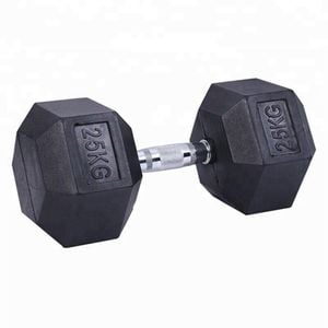 Premium Rubber Hex Dumbbell-25KG Pair