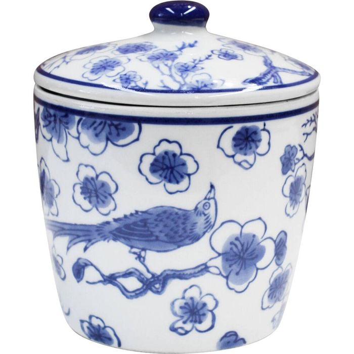 LVD Porcelain Cannister/Planter Home Decor Blossom/Bird Medium