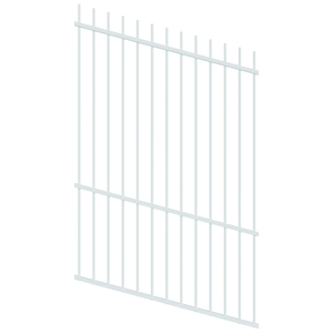 ProtectorAl 0350-1200mm x 1800mm Pearl White Picket Top Pool Fence Panel Raked Up to 15º