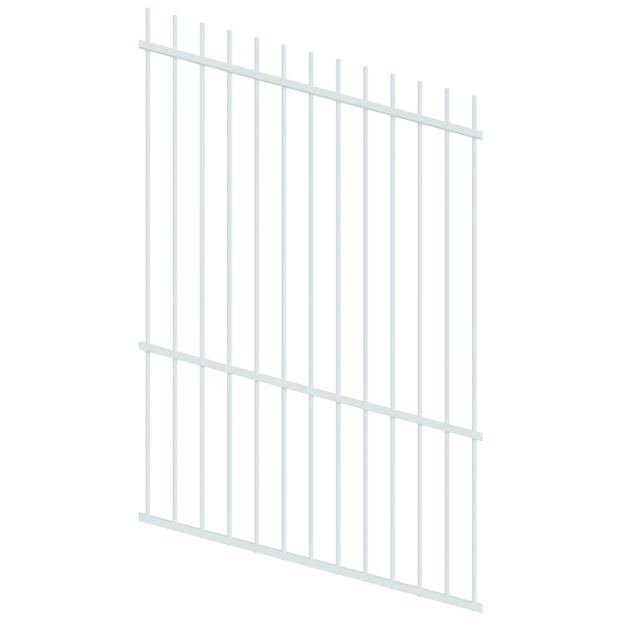 ProtectorAl 0350-1200mm x 1800mm Pearl White Picket Top Pool Fence Panel Raked Up to 15º
