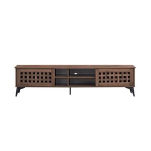 Design Square Lennox Wooden Lowline Entertainment Unit Tv Stand 180cm 2-doors Walnut