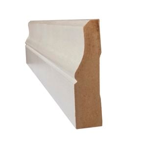 Hume 92 x 18mm 2.7m Moulding White MDF Primed Lambs Tongue