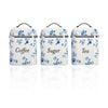 3pc Laura Ashley Canister Set S/S Easy Clean China Rose with Lid White