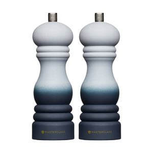 2pk Masterclass Refillable Ceramic Grinder Grey Ombre Salt & Pepper Mill 17cm