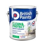 British Paints White Semi Gloss Clean And Protect Interior Paint - 2L