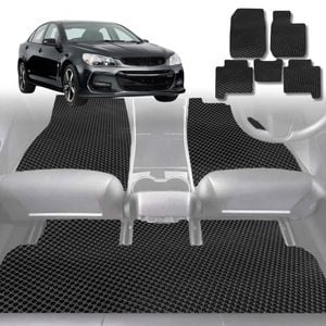 6D Diamond Car Floor Mats for Holden Commodore 2007-2013-Full Set-Black-Outback GT