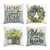 Catzon 4 Pcs Linen Throw Pillow Covers Autumn for Home