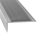 Duratac 900mm Clear Aluminium Stair Nosing With Grey Vinyl Insert And Countersunk Holes