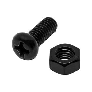 Pinnacle M3 x 20mm Black Ruspert® Round Head Bolts And Nuts - 12 Pack