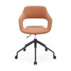 Sabia Oliver Medium Back Pre-Assembled Office Chair Tan Upholstered Black Frame