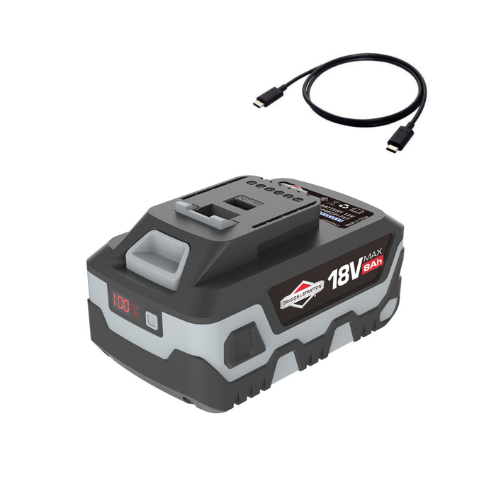 Briggs & Stratton 18V Li-Ion 8.0AH USB-C Power Tool Battery 1697602