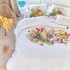 Bedding House King White Amazing Flowers Multi Cotton Quilt Cover Set