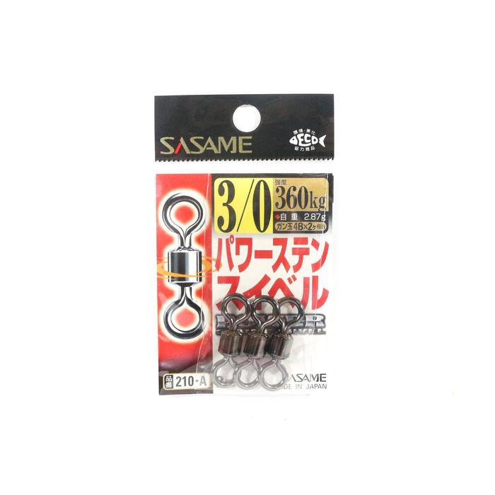 Sasame 210A Stainless Steel Rolling Fishing Swivel 3/0