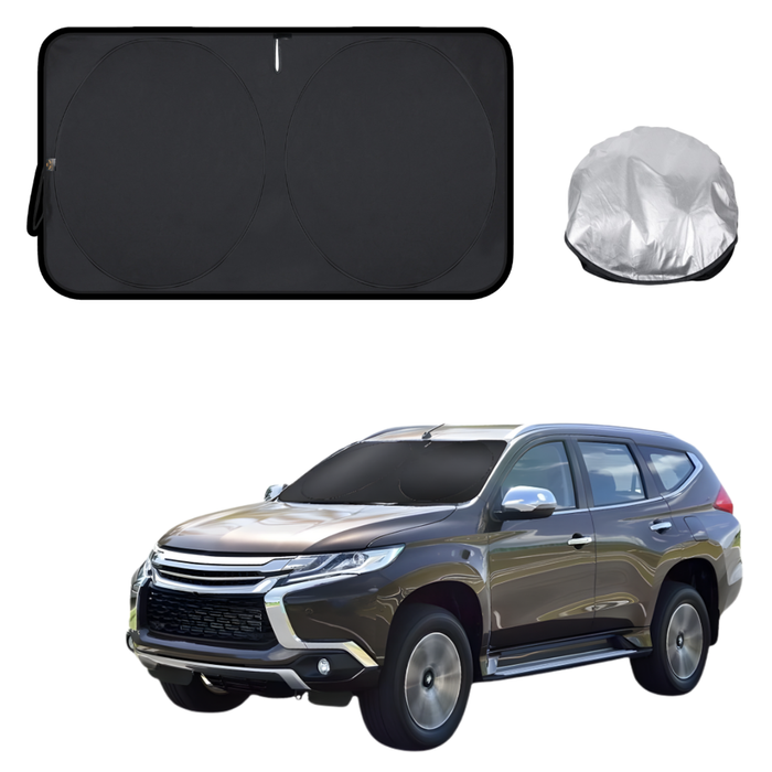 Front Windscreen Sun Shade for Mitsubishi Pajero Sport 2015 - Current (KR/KS/QE/QF) - Standard 150 x 85 cm - Black