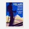 Galrie Vintage Skiing in Villars Switzerland Art Deco Poster for Home Decor, Poster Only, A1 60 x 84cm (23 x 33inch)